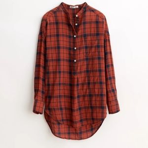 Alex Mill popover tunic crinkle plaid XS